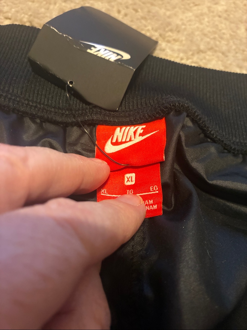 Nike Black Snap-Side Joggers with White Logo - Picture 2 of 9